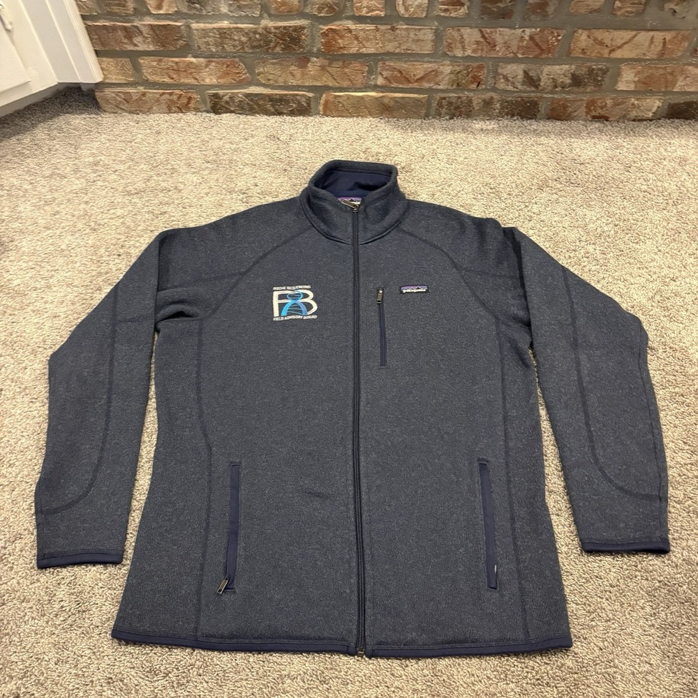 Patagonia Men's XL Better Sweater Full Zip Classic Navy Blue Outdoor Fleece LOGO